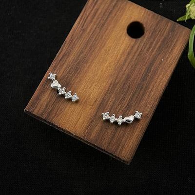 Flash Diamant Bogen Lächeln Ohrstecker Weiblich Einfach Glänzend Meteor Klein Reihe Diamant Liebesohrringe Schmuck