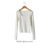 New Arrivals Open Run Women Ribbed Shoulder Strap Layered Long Sleeve Knitwear