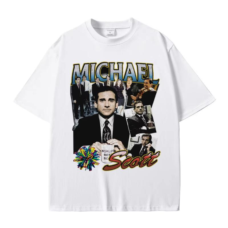 Michael Scott Graphic Tshirt Tv Series The Office Dwight Schrute Jim Halpert Print Tshirts Unisex Women Vintage Oversized T Shirt