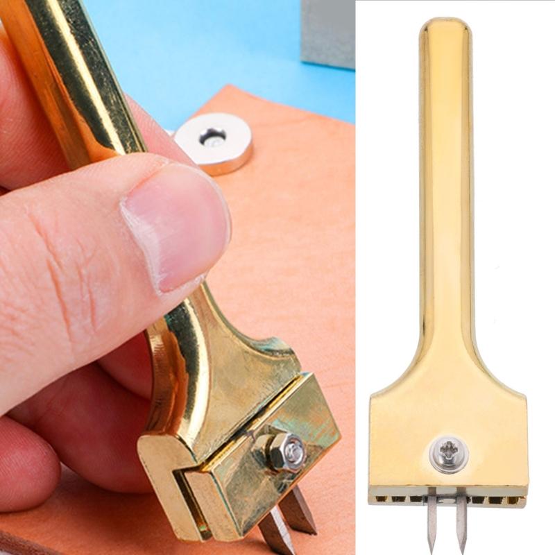 Leather Punch Tool Easy to Use Adjustable Fork Punch DIY Leather Tool Magnetic Buckle Installation Tool