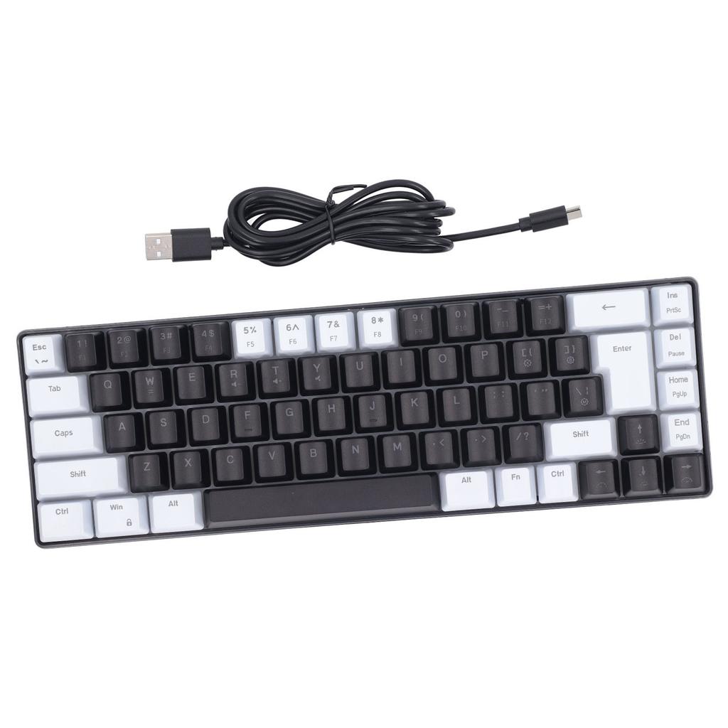 Membrane Gaming Keyboard 68 Keys RGB Backlit Ergonomic USB Interface Computer Keyboard for System Family
