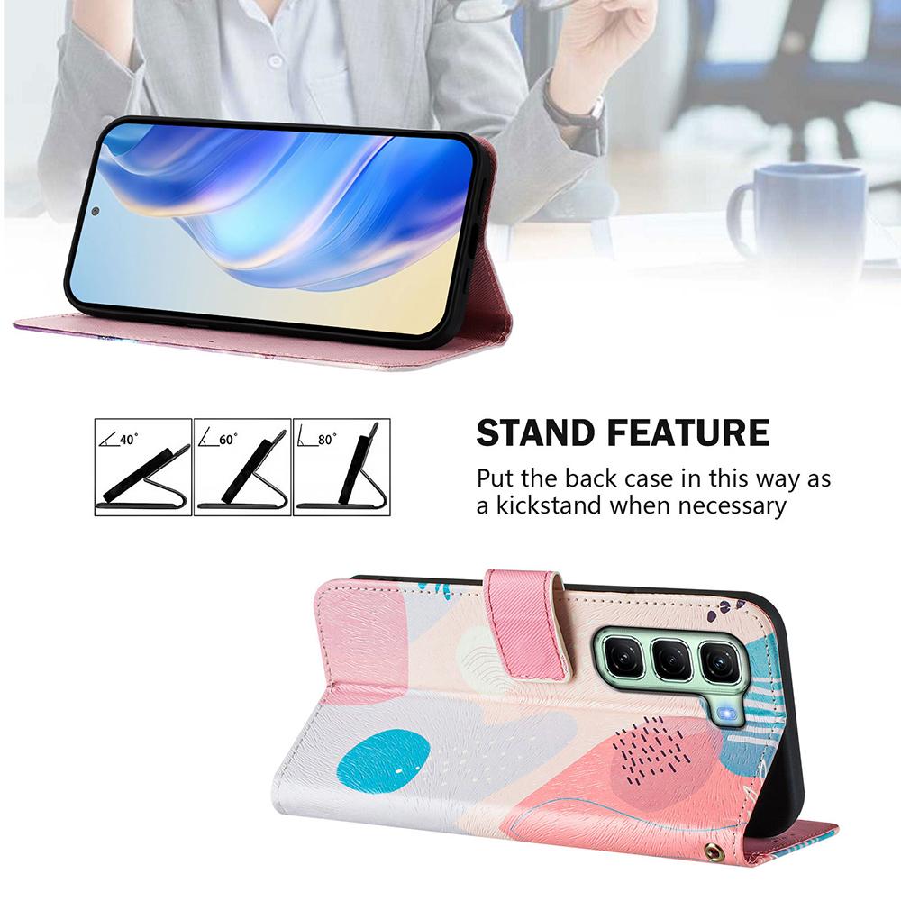 Coloured Drawing Wallet Case for Infinix Hot 10 10i 10T 30i Zero Note 30 VIP Pro Play Stand Card Holder Strap Flip Phone Cover