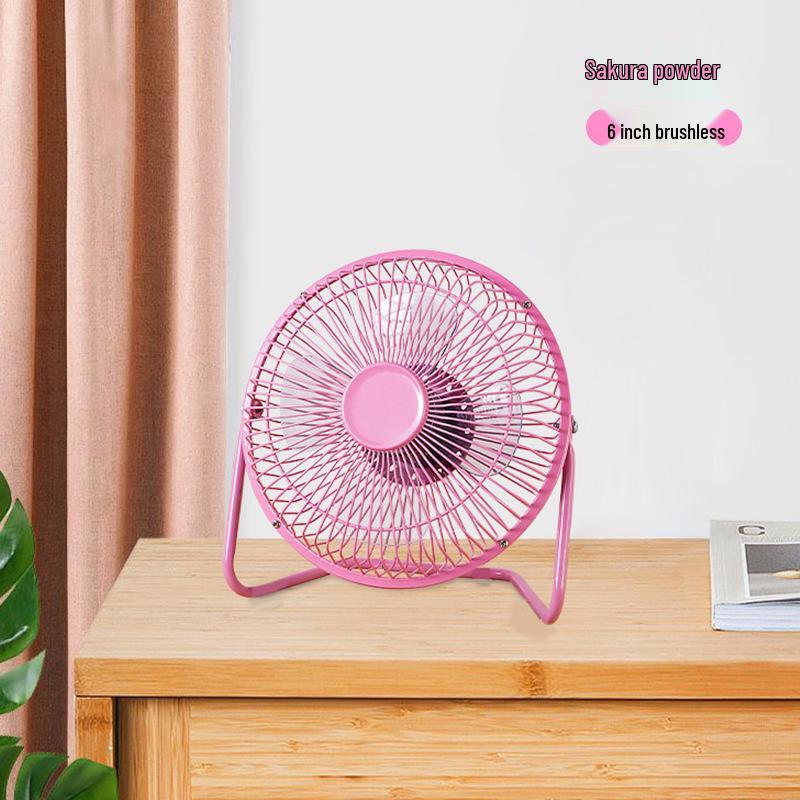 Portable 4-6.8 Inch Wrought Iron USB Desktop Fan - Quiet, Compact for Office, Dorm
