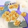 5/10/20PC Gold Artificial Rose Heads for Cake Decorations Fake Fabric Rose Craft Heads Stemless Flower DIY Wedding Party Decor
