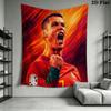 C Ronaldo Wall Tapestry Aesthetic Wall Hanging Printed Fabric Blanket Decorative Tapestries for Bedroom Living Room Home Decor