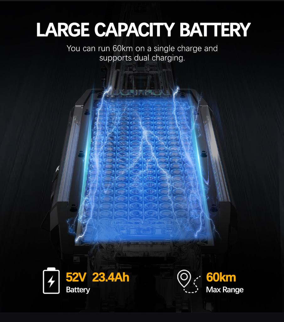 OOTD S30 3000W Peak Electric Scooter Adult Dual Motor 23.4AH 65km/h Hydraulic Brake Foldable E Scooter 10" Fat Tire All Terrain