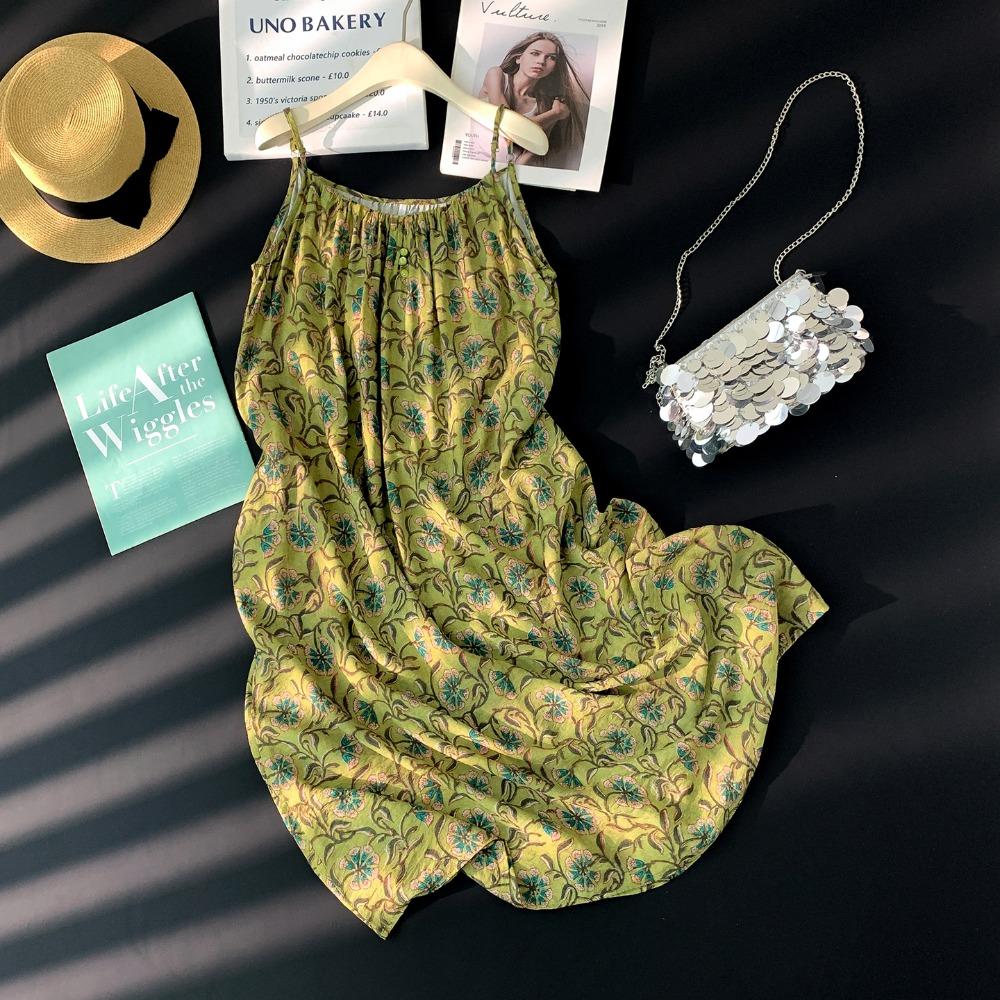 DIMANAF 2026 New Women Plus Size Summer Beach Lady Long Dress Sleeveless Vest Loose Oversize Maxi Print Floral Sundress
