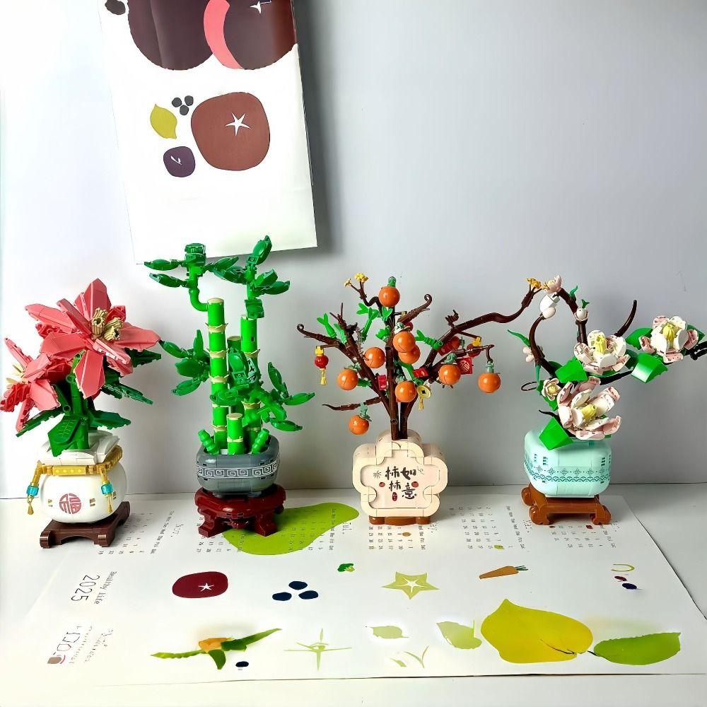 Plastic Bonsai Assembly Model Block DIY Plant Puzzle Blocks Toy  Toy