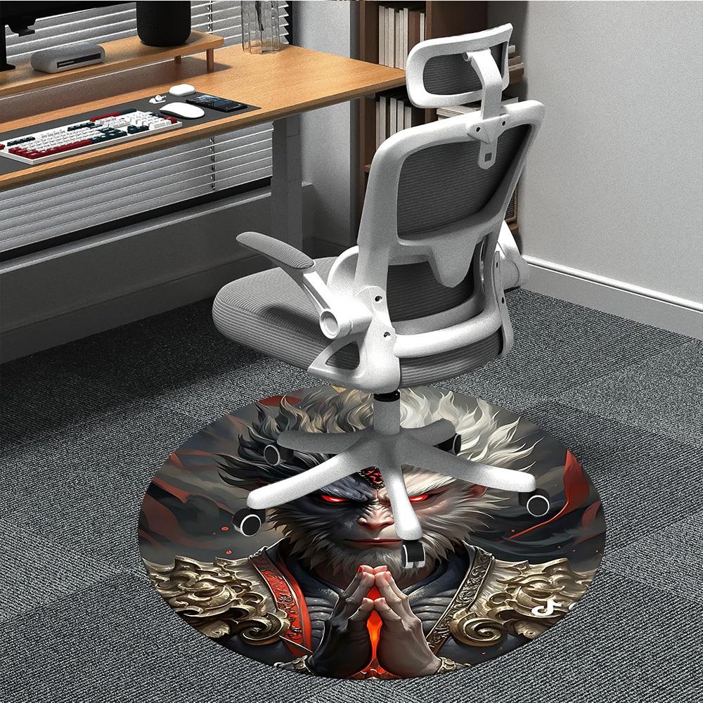 

1PC Black Myth: Wukong Office Round Area Rug, Indoor Mat Suitable For Office, Under Office Chairs Bedroom Living Room Home Decor DT1212045 80cm by 80cm