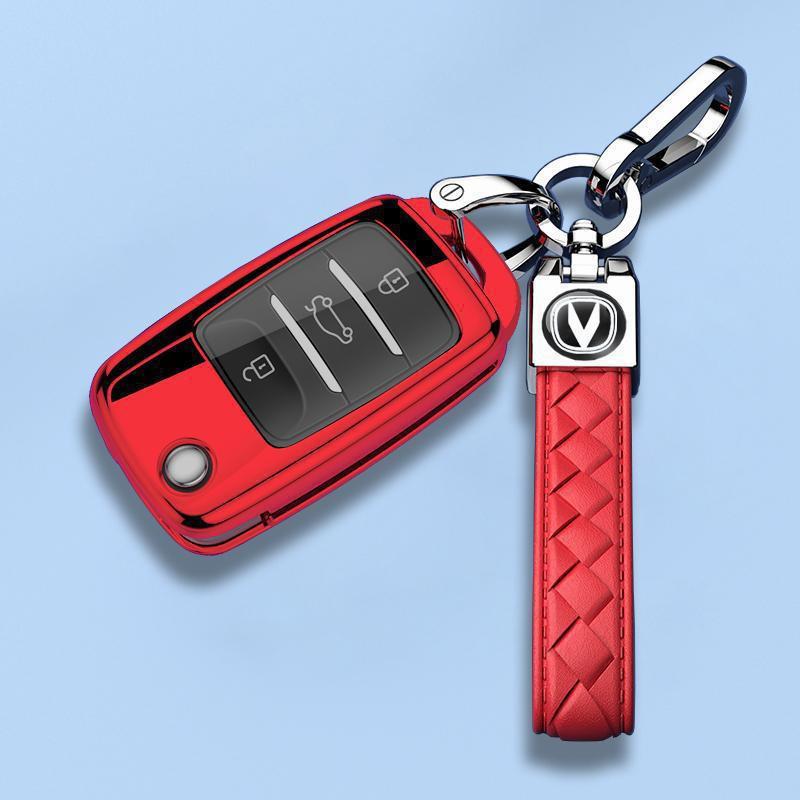 TPU Car Key Cover Changan Oushang A800 2017-2019 Manual 1.6L Elite Model Slim Foldable Design With Optional Leather Loop