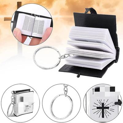 3 ks Kapesní Miniaturní Kniha Klíčenka Mini Kniha Bible Křesťanská Klíčenka Pro Církevní Suvenýry Dárky Přívěsek na Tašku
