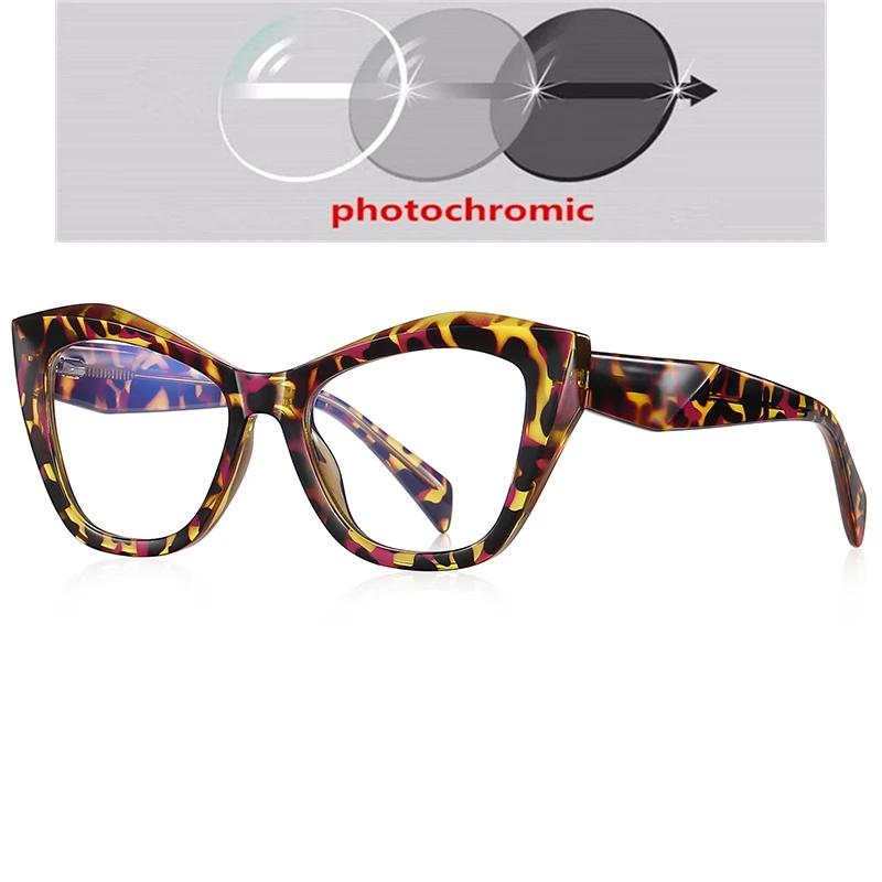 Progressiver Rosa Rahmen Cat-Eye Kurzsichtige Korrektionsbrille Damen Federscharnier Myopie Brille 0 -0.5 -0.75 Bis -6.0