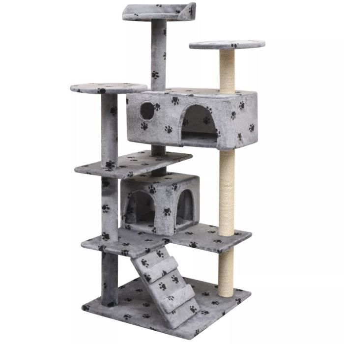 Arbre à chat - vidaXL - 125 cm - Griffoir Sisal - Couleur Gris - Pour Chats Moyens