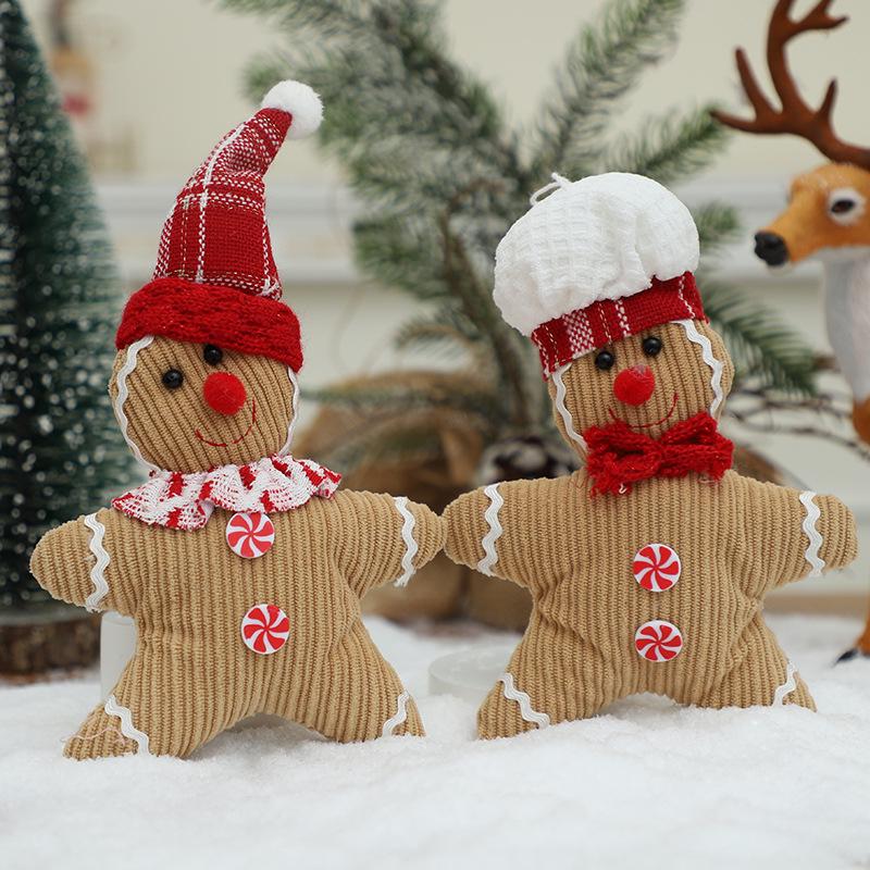 Gingerbread Man Plush Ornament for Christmas Tree Decoration
