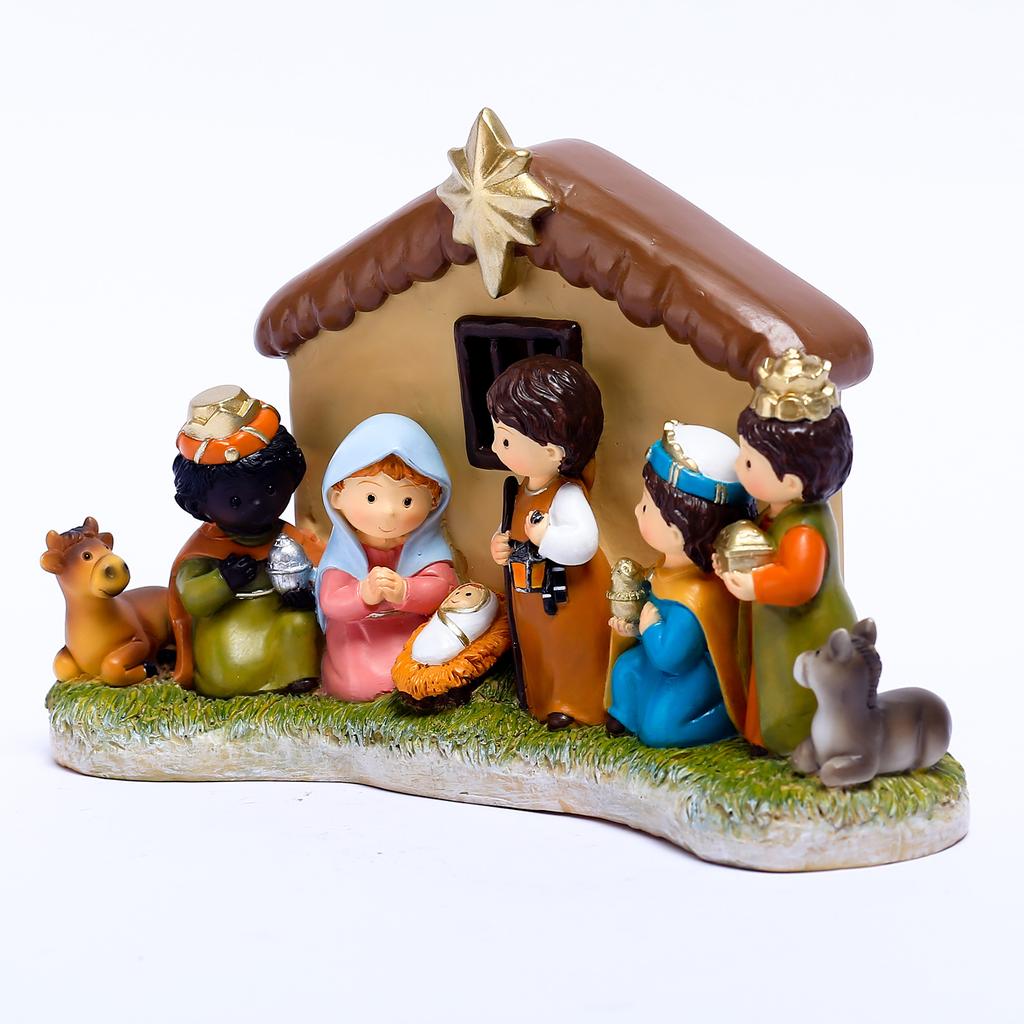 Nativity Scene Figurine Realistic Resin Xmas Nativity Scene Decoration for Home and Office