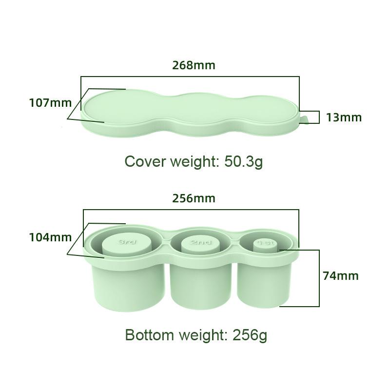 3-Grid Ice Cube Tray Reusable Cylinder Silicone Ice Cube Molds With Lid For Drink Juice Coffee For Stanley 30/40 Oz Tumbler Cup