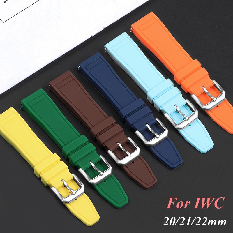 Rubber Strap for IWC Watchband for Big Pilot for Portugieser Women Men Quick Release Waterproof Sport Watch Band 20mm 21mm 22mm