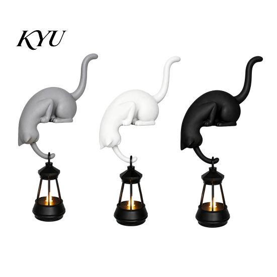Cat Lantern Ornament 3D Printed Hanging with Shelf Decor, Cute Peeking Table Thoughtful Gifts for Friends Edge Statue, Hook Key Holder Bookshelf Home