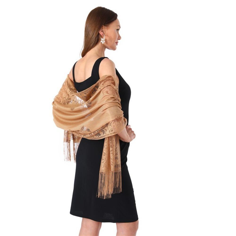 Solid Color Lace Shawl Hollow Tulle Shawl Wedding Accessories Fashion Scarf Cosplay