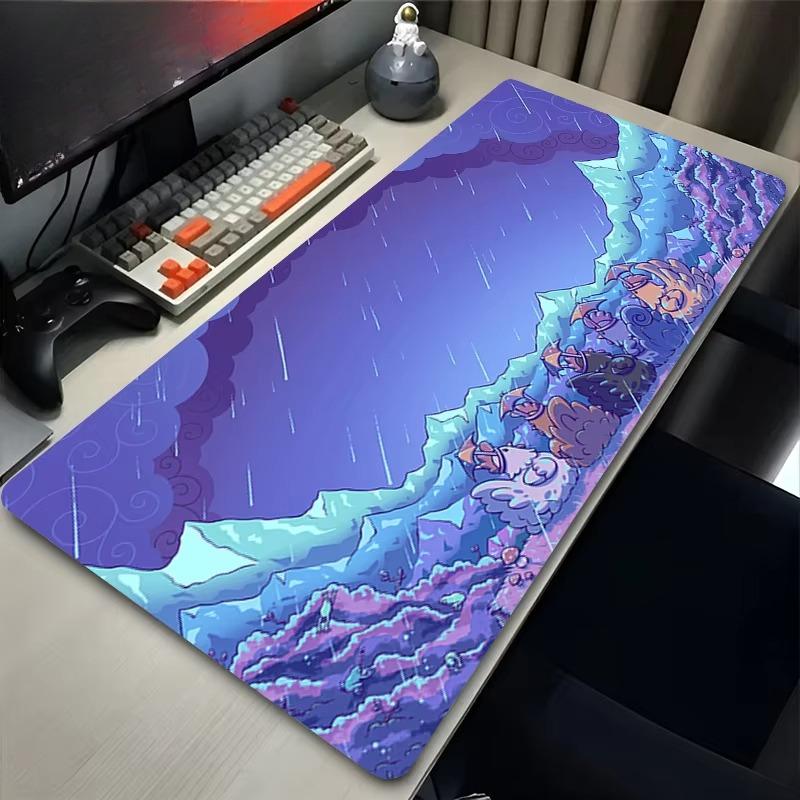 Psychedelic Sunset Mountain Large Gaming Mouse Pad Aesthetic Anime Style Desk Mat for Gamers