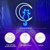 Moon Cat Neon Signs for Wall Decor White Blue LED Light Sign for Preppy Room Decor Light Up Sign for Birthday Party Decoration USB Powered
