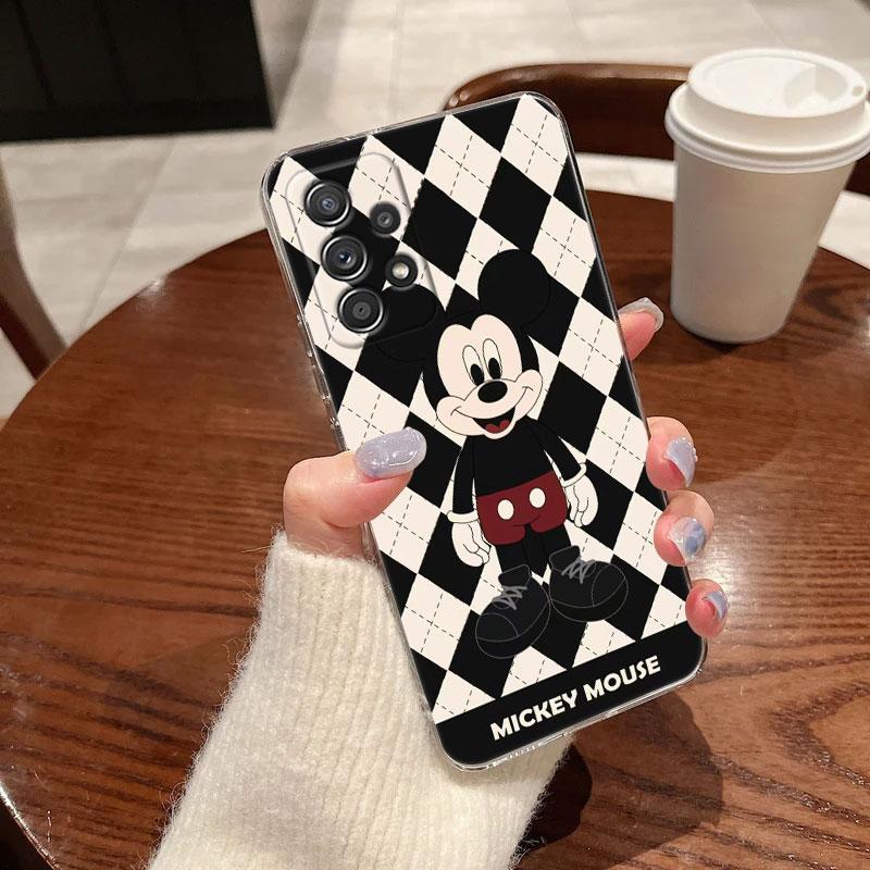 Clear Case For Samsung Galaxy A57 A37 A56 5G A36 Cases A55 A54 A35 A26 A07 A17 A16 A06 A34 A15 Cover Disney Mickey Minnie Mouse
