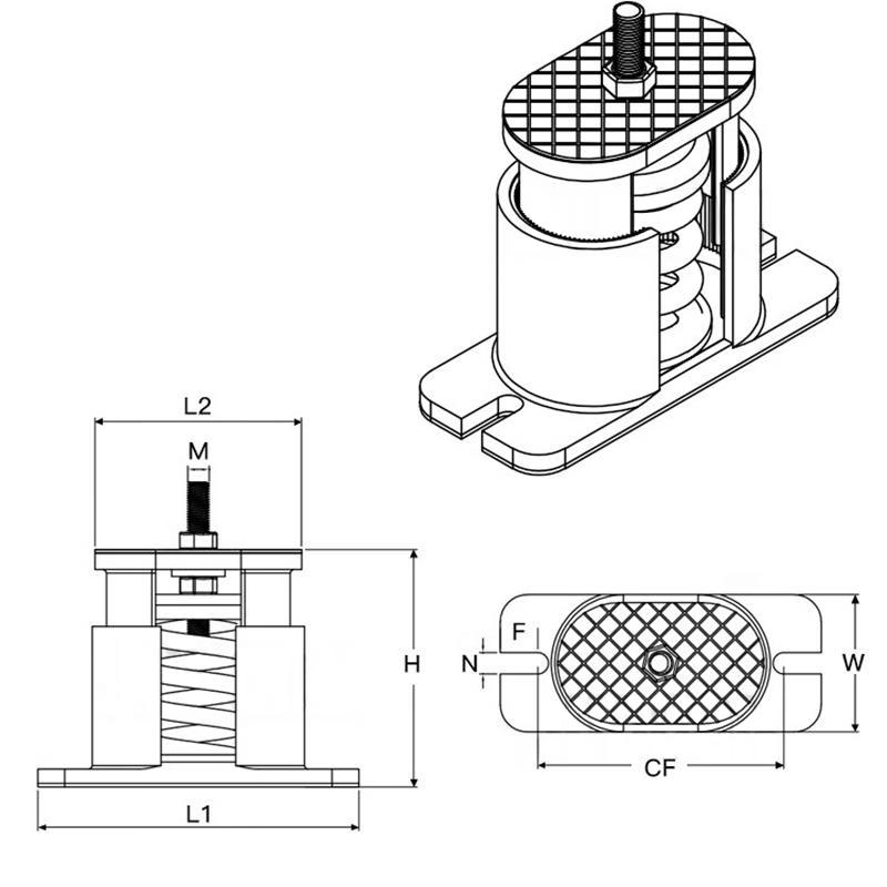 Industrial Spring Damping Shock Absorber