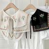 Countryside Style Embroidered Floral Fake Collar Embroidery Doll Lapel  Scarf Accessories