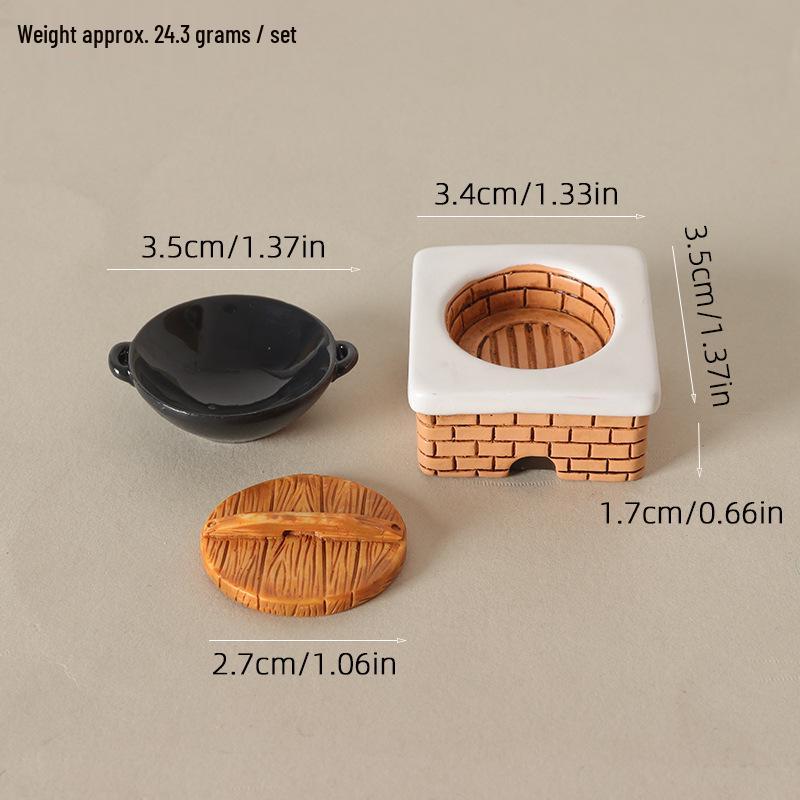 Dollhouse Mini Kitchenware Set: Miniature Food, Play Stove, Vegetables, Utensils, DIY Ornaments