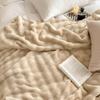 Luxurious Heavyweight Rabbit Fur Plush Blanket - Coral Fleece for Bed, Sofa, or Nap; Perfect for Winter.