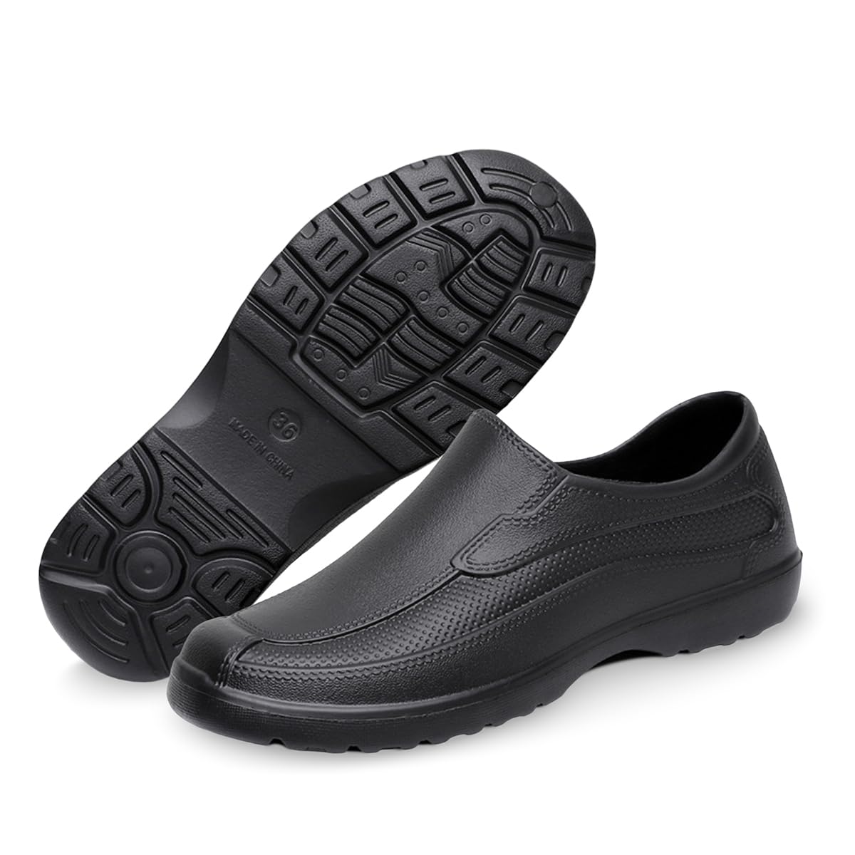 

[IBcaravan] EVA Chef Shoes, Waterproof, Oil-Resistant, Slip-Resistant, and Soak-Resistant, Black, Size 25.5cm, 1 Pair