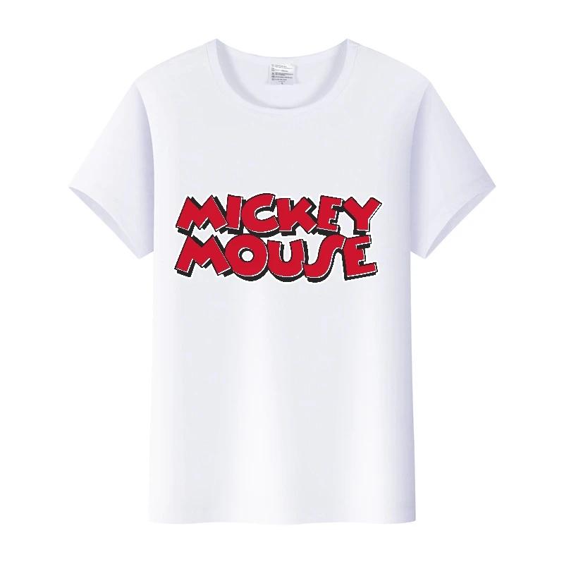 Casual Unisex Cartoon Minnie Tshirt Mickey Mouse Tops Graphic Clothes Summer Blouses T-shirt White 2000s Tees