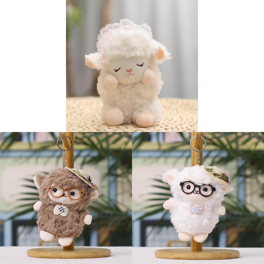 Plush Sheep Keychain With Cute Woolly Design For Bag Decor And Gift