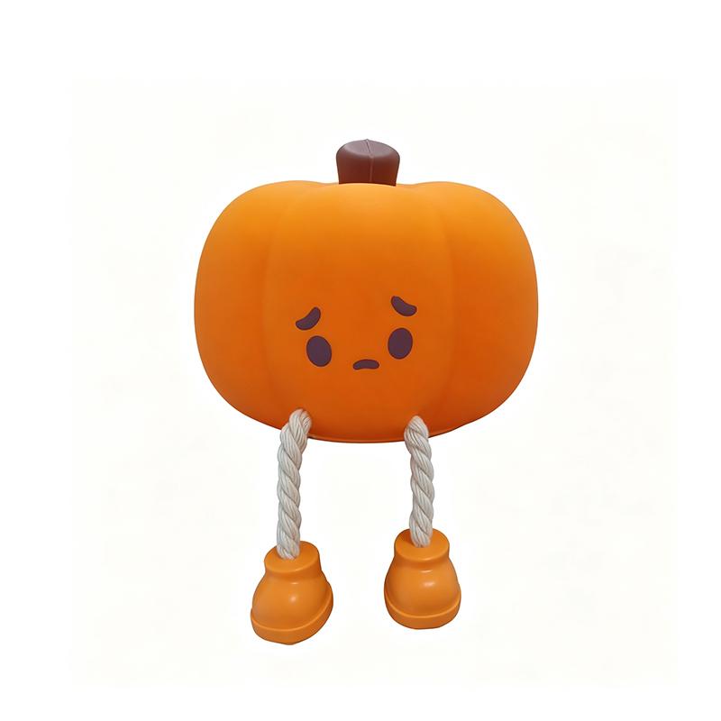 USB Rechargeable Pumpkin Night Light 3-Level Dimmable Silicone Touch Lamp for Kids Room Bedroom Decor Kids Bedside Lamp