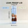 1PC Elderly Old Couple Portrait Pattern 750ml Color Plastic Sports Water Bottle Leakproof Flip Straw Lid Suitable for Sports Office Home Use