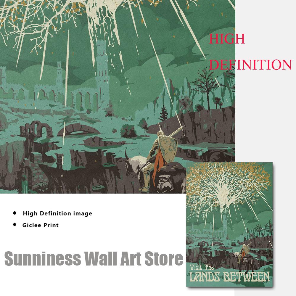 Peinture sur toile nordique vintage Zelda, affiches et impressions de voyage, jeu vidéo, paysage, art mural, images pour salon, décoration de la maison
