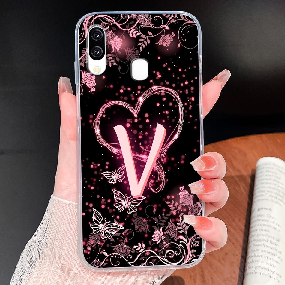 Case For Samsung Galaxy A40 A41 A50 A50S Name Letter Soft TPU Clear Silicone Cover For Samsung A 40 A 50 Lightweight Phone Funda
