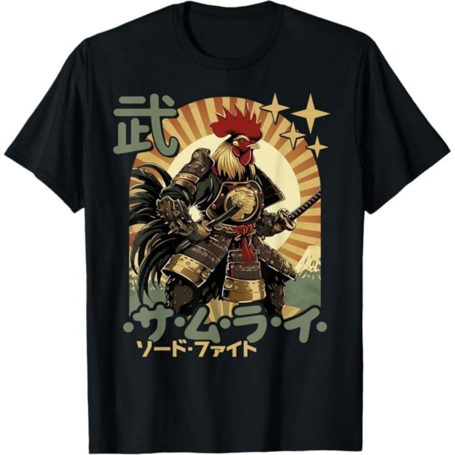 Samurai Chicken Artwork Japanese Neko Samurai Rooster T-Shirt BAOANH Mens Womens Tank Top Sweatshirt Hoodie Longsleeve 1761 Black S разноцветный