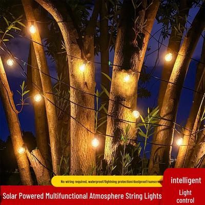 Rainproof G40 Solar Decorative String Lights for Home & Courtyard, Ideal for Festive Ambiance