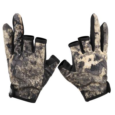 1 Paio Guanti Antiscivolo a 3 Dita Pesca Mano Camouflage Attività all'Aperto Forniture