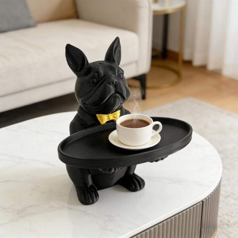 Lovely Dog Statue Key Candy Bowl Dog Statues Figurines Entryway Table Ornament for Office Home Decors New Year Gift