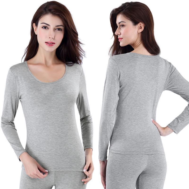 Women's Autumn Cotton Slim Fit Base Layer Set - Top and Pants