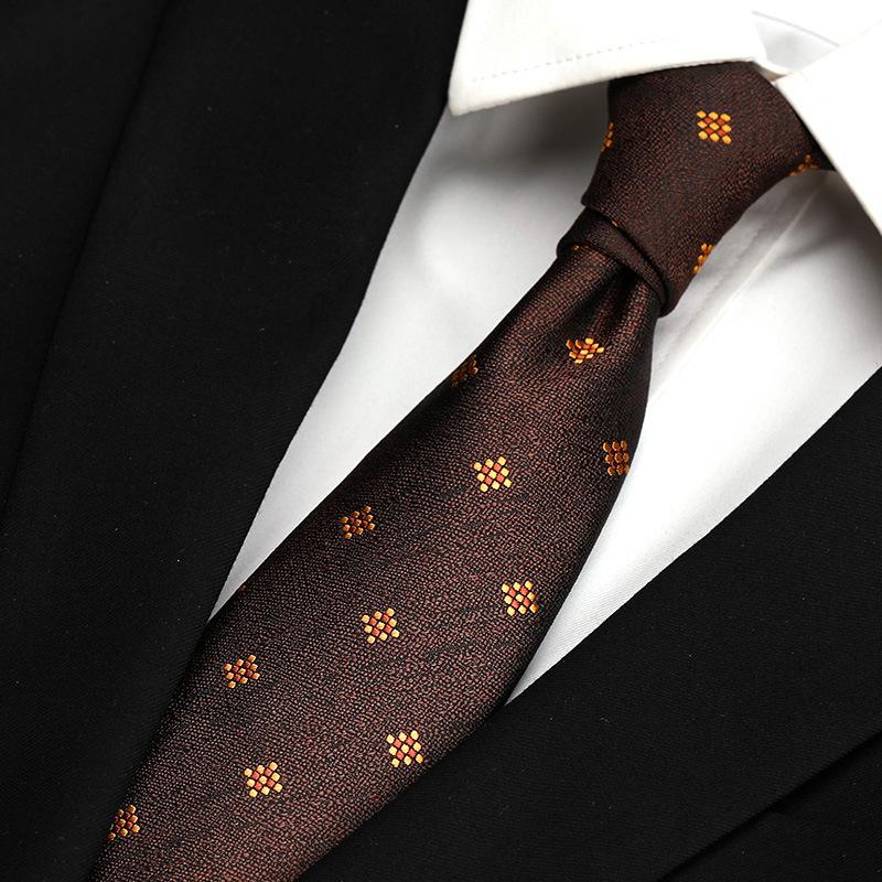 Hong Kong Style Retro Work Professional Tie Men'S Formal Wear Korean Version Of British Business 8Cm Hand-Made Pattern Student Clothing Trend