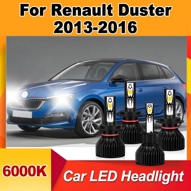 

Car LED Headlight High Low Beam Canbus Plug and Play 6000K White Super Bright High Power For Renault Duster 2013 2014 2015 2016 Low Beam (2PCS)