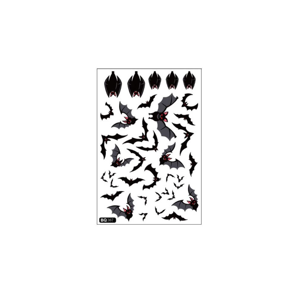 Static Halloween Stickers Black Scary Sticker Creative Spider Bat Decals  Smooth Surface