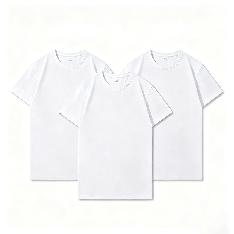 3PCS Summer Cotton T-shirt Men Women T-shirts Fashion Harajuku Short-sleeves Solid Color Tops