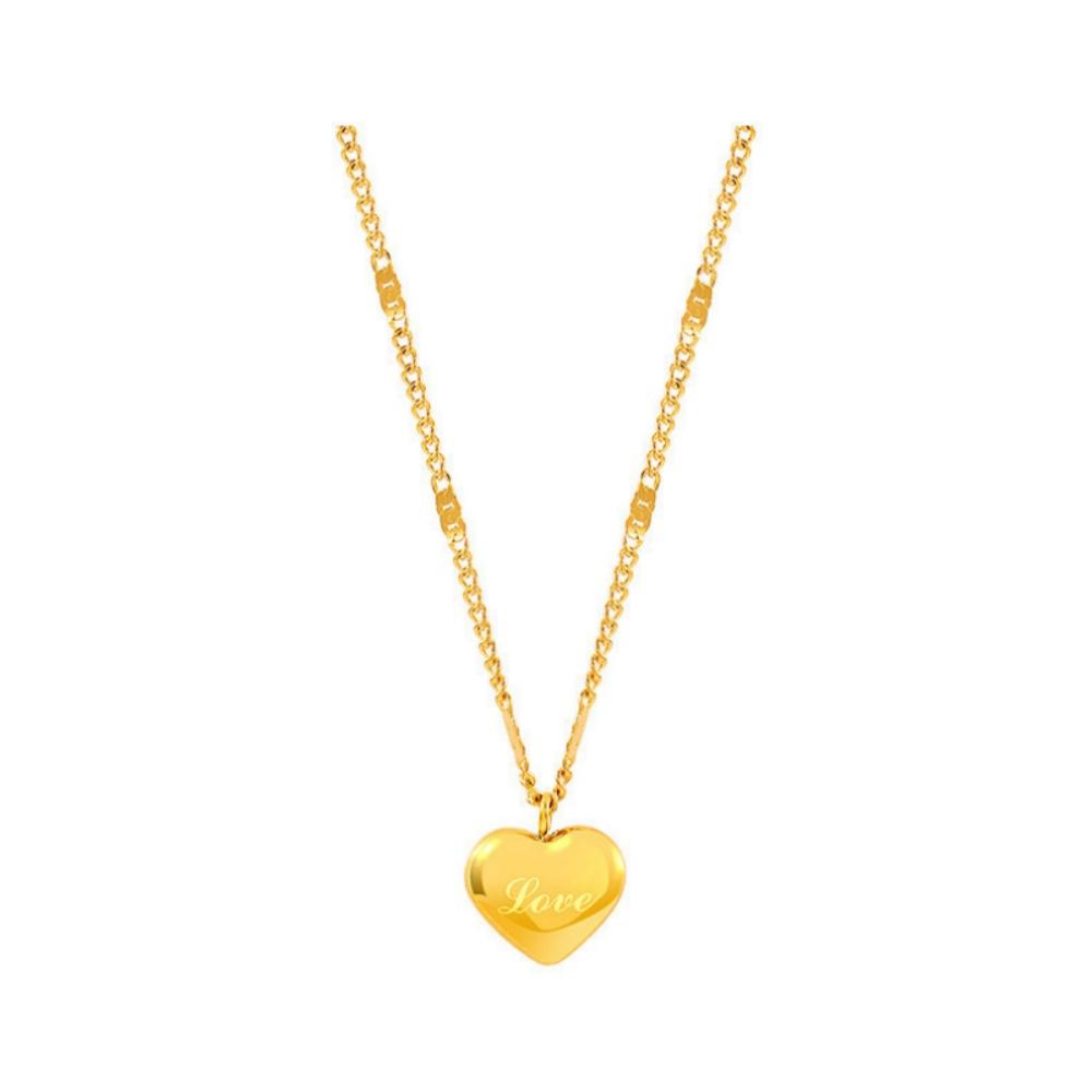 

1pcs Gold-color Necklace Ms Simple Fashion Peach Heart Engraved Love Collarbone Chain Holiday Gifts 41-50cm