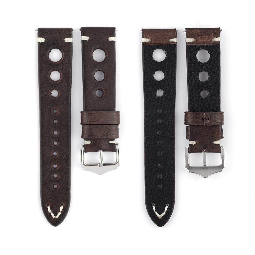 Handgefertigtes Echtes Leder Uhrenarmband 20mm 22mm 24mm Vintage Erste Schicht Rindsleder Uhrenarmband Armband Ersatz für Herren