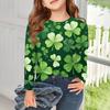 Girls Long Sleeve T Shirts Kids Fall Tops Crewneck Pattern Printed Basic Tees 5-14Y