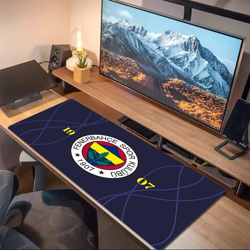 Fenerbahce Druck Kissen Rutschfest Laptop Tablet Großes Mauspadd XXL Matte Mini-PC Spielmatte Mit Verriegeltem Rand